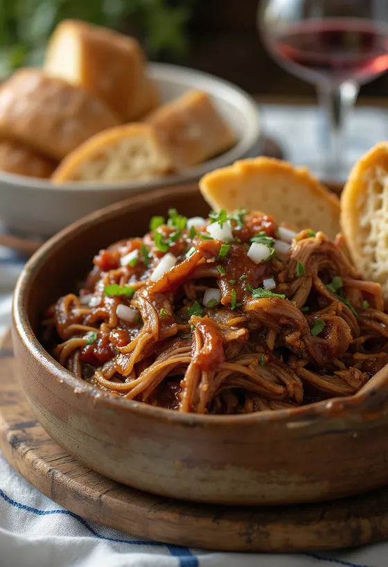 BBQ pulled pork servert i ferske buns og med surkål