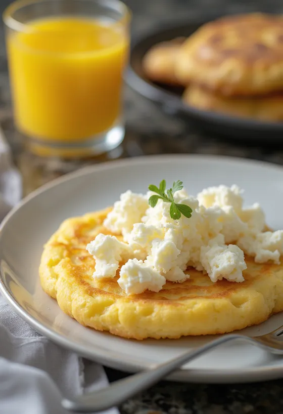 Crumpets med kesam gyllenbrune, myke bakverk