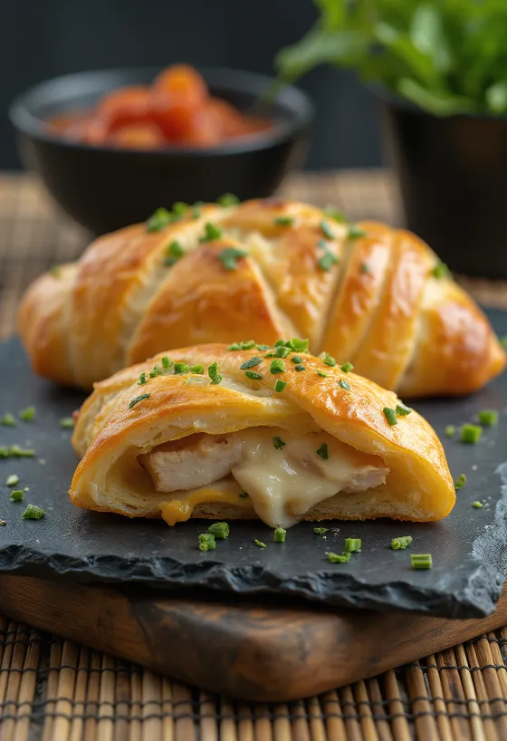 Stromboli med kyllingbryst, fylt med rikelig kyllingbryst og smeltet mozzarella, sprø utenpå og myk inni