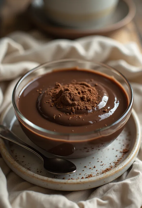 Sjokoladepudding servert i glass