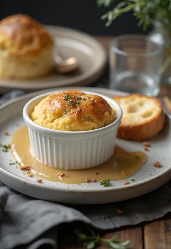 Gâteau de foie servert med toast og salat