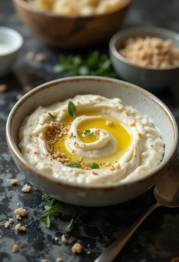 Auberginedipp med tahini servert