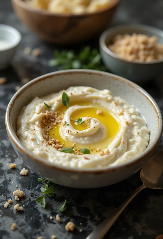 Auberginedipp med tahini servert