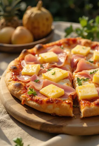 Hawaii-pizza med skinke og ananas
