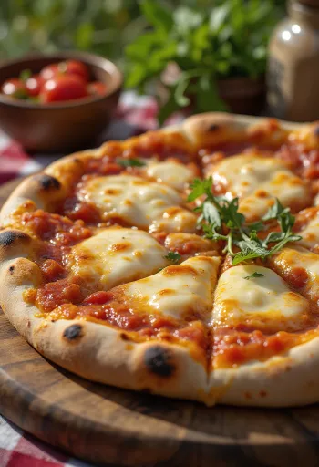 Turkmensk pizza servert med lokal tomatsaus
