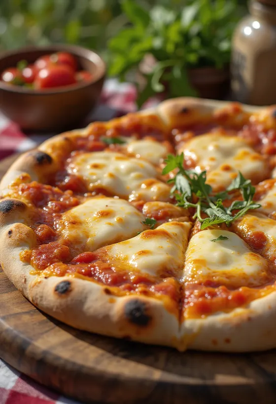 Turkmensk pizza servert med lokal tomatsaus