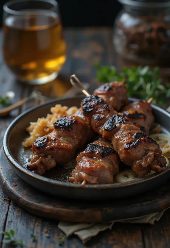 Storfekebab servert i pita med frisk persille og yoghurtdressing