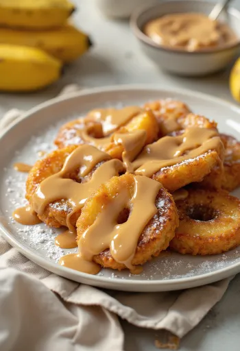 Pisang goreng servert med peanøttsmør