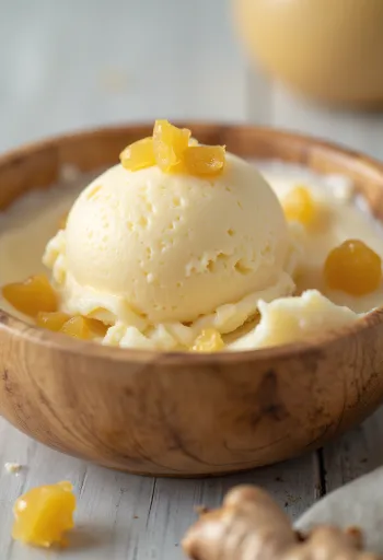 Kremete vegansk ingefæris servert