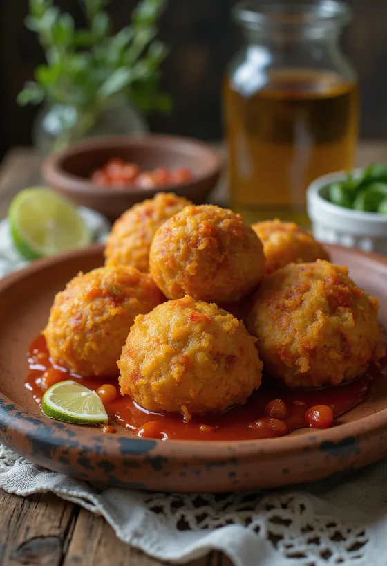 Acarajé med sterk paprika, sprø brasiliansk rett