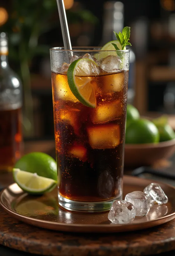 Cuba Libre cocktail servert fersk