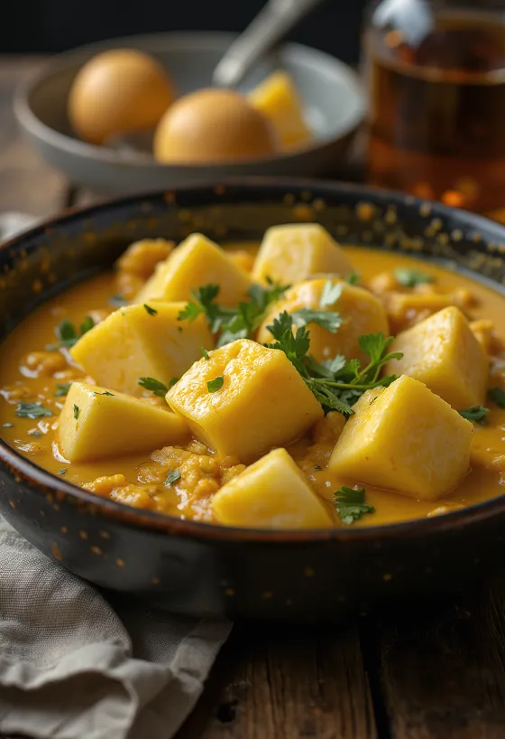 Spicy auberginecurry servert