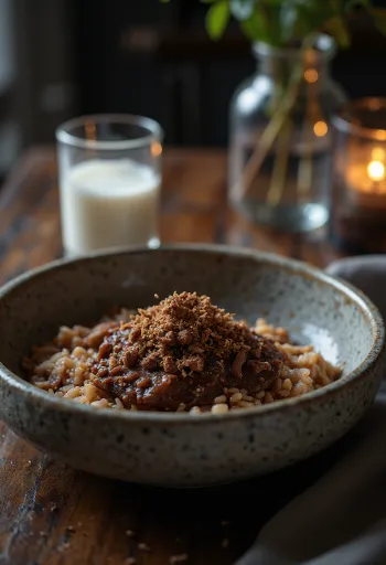 Sterk sjokoladeris servert