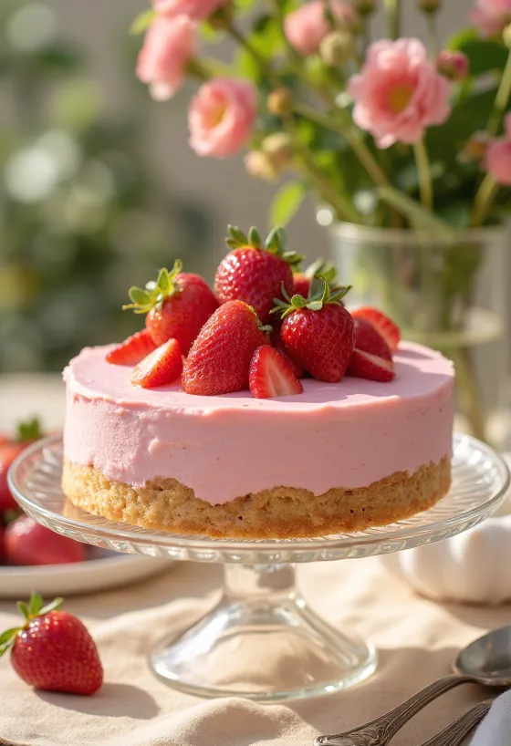 Jordbærskumkake med frukt