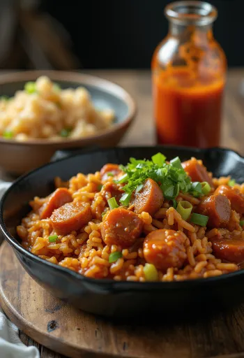 Jambalaya med oksekjøtt, paprika og ris