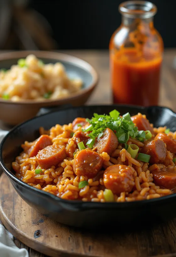 Jambalaya med oksekjøtt, paprika og ris