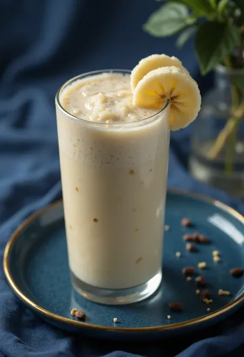 Banansmoothie i høyt glass