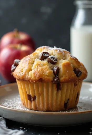 Eple- og sjokolademuffins servert