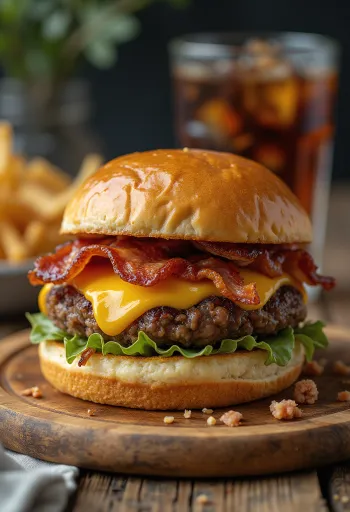 Baconburger servert