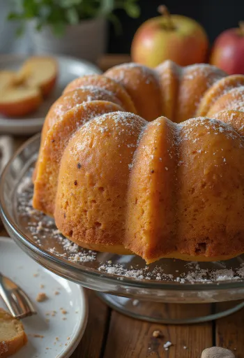Eple- og kanelkuglof servert