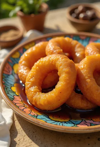 Picarones peruansk søtpotetsmultring med melasse