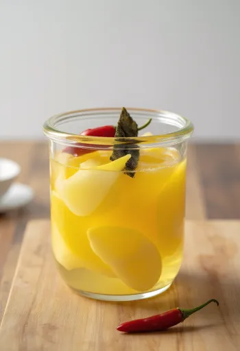 Takuan syltet daikon-reddik i glass