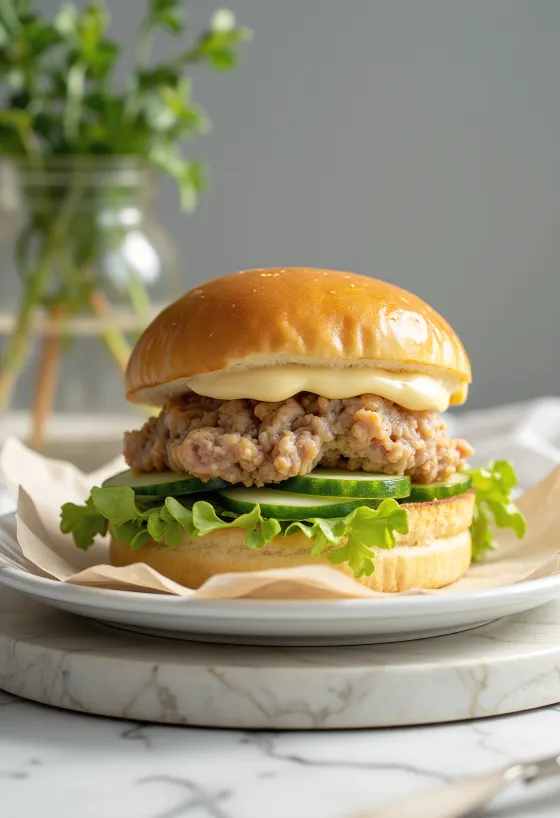 Nylaget tunfiskburger med kapers og dill