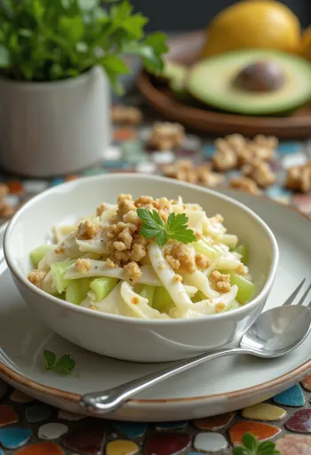 Sprø sellerirotsalat servert