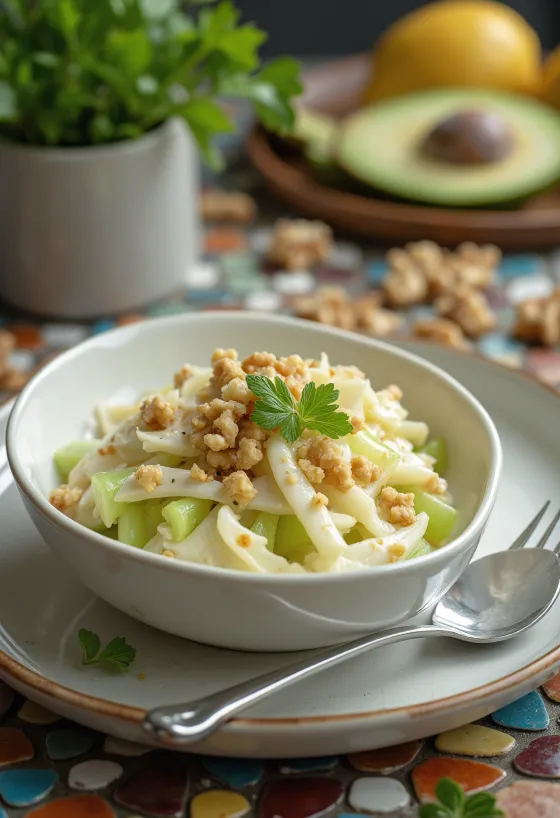 Sprø sellerirotsalat servert