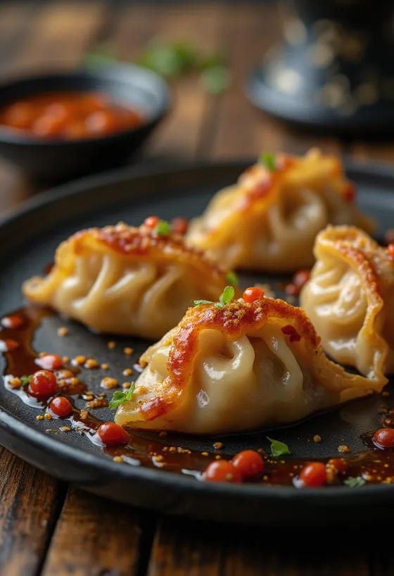 Szechuan Gyoza i soyadipp