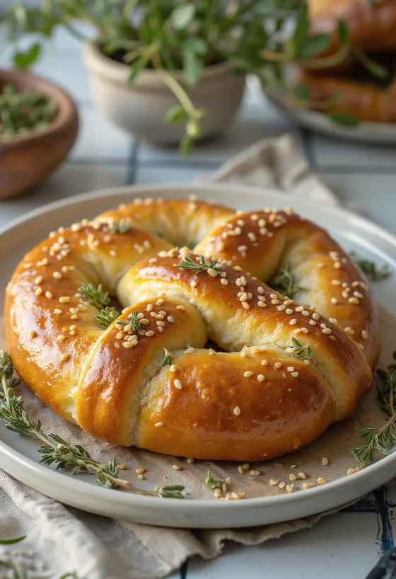 Kringle med oregano servert