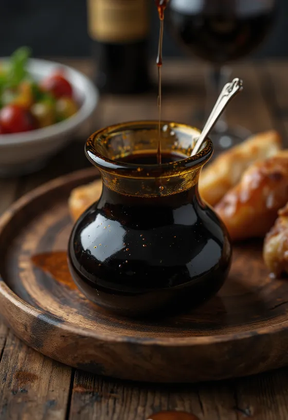 Balsamico- og rosmarinsaus servert