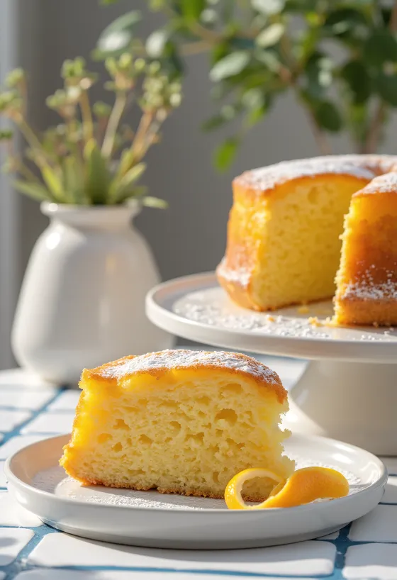 Appelsinkake servert