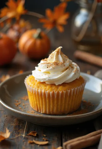 Gresskar-cupcakes med kanel-mascarponekrem