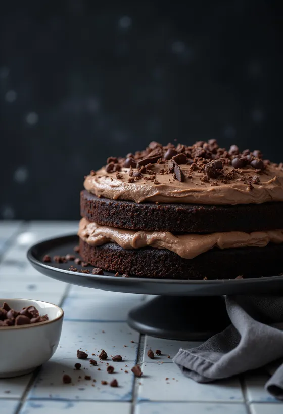Sjokoladekremkake med sjokoladeglasur