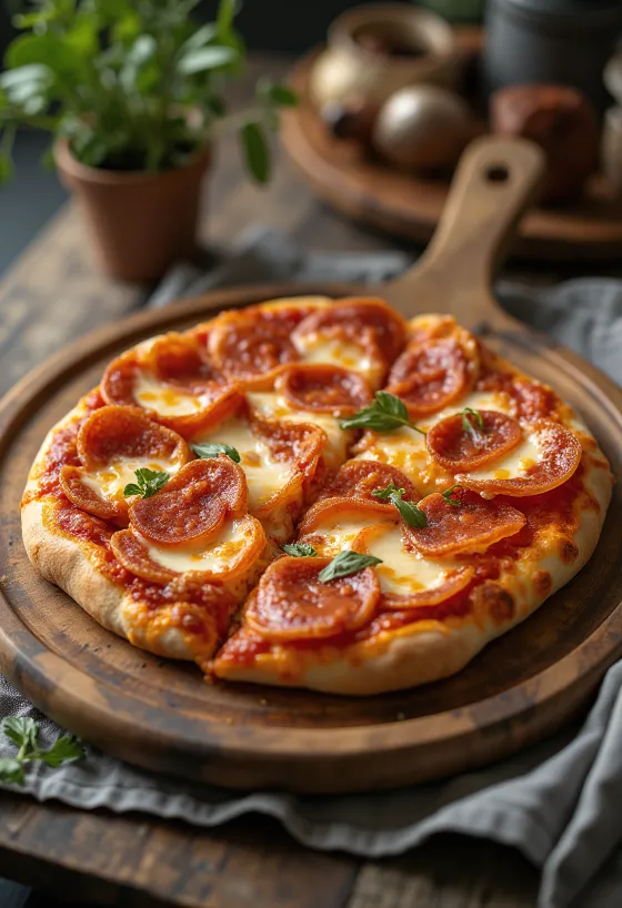 Dobbel pepperoni-pizza med ekstra salami