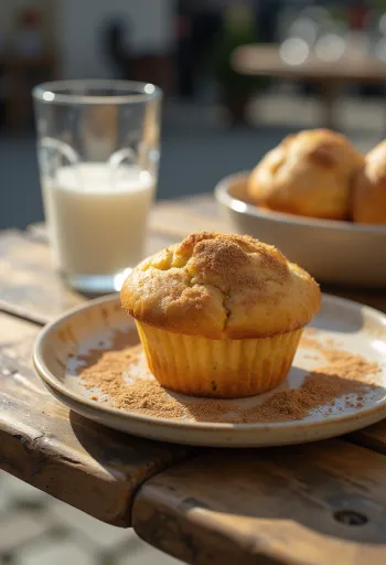 Kanelmuffins servert på en tallerken