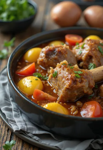 Khashlama servert med lammekjøtt og grønnsaker