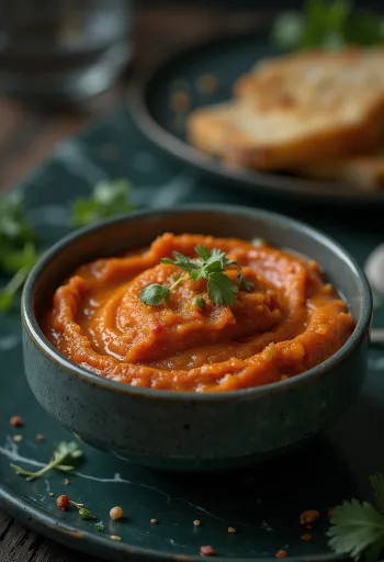 Romescosaus servert med grillet mat