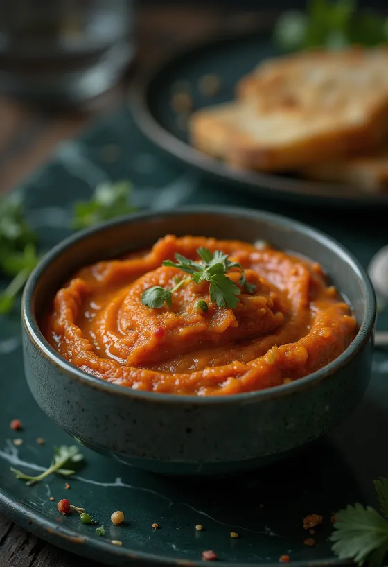 Romescosaus servert med grillet mat