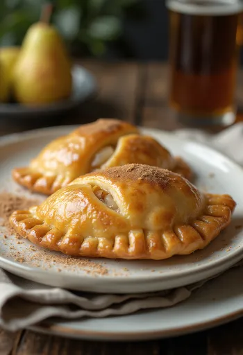 Chilensk empanada de pera med pære i gyllenbrun deig