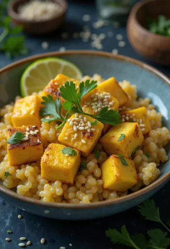 Hvitløksquinoacurry med tofu