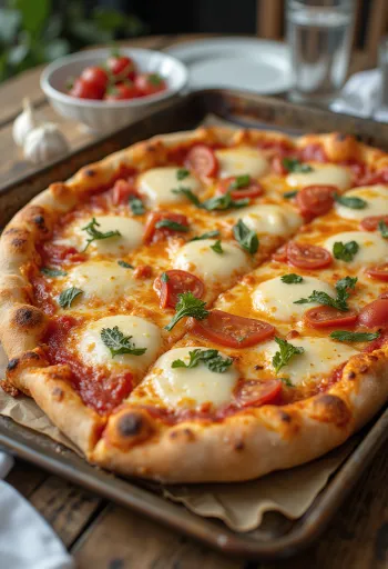 Grandma pizza med avlang deig og ost