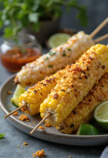 Elote grillet mais med lime og koriander
