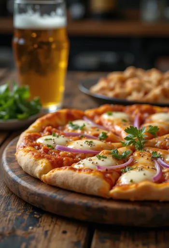 Kimchi-pizza med koreansk kimchi og gochujang-saus