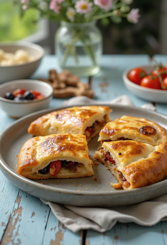 Nystekt calzone med soltørkede tomater