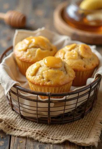 Banan- og honningmuffins servert