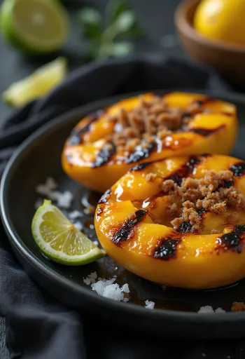 BBQ grillet mango servert