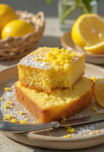 Glutenfri sitronkake pyntet med friske sitronskiver