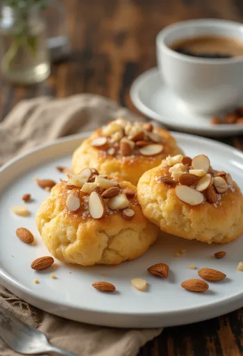 Mandelkubb servert med mandelbiter